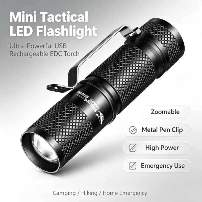 Edc (Every Day Carry - SMILING SHARK Mini lampe torche tactique
