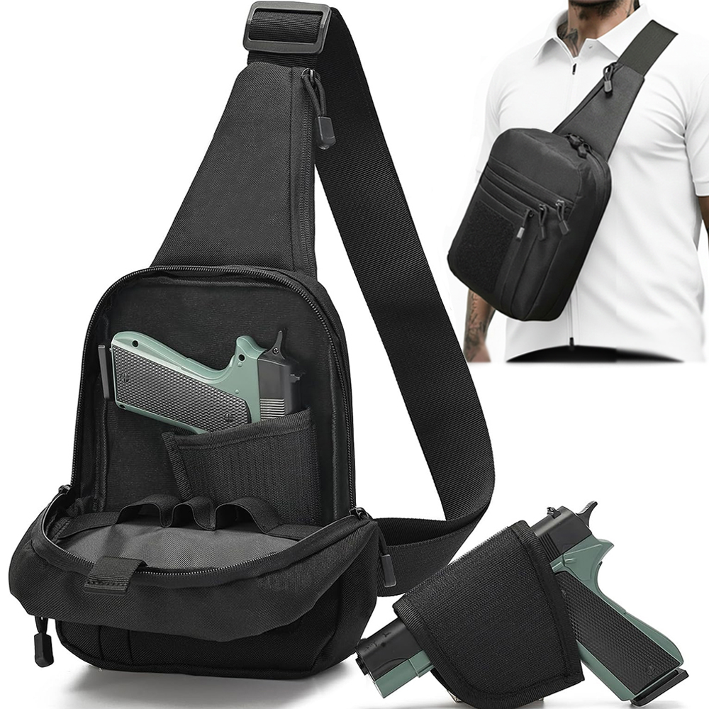 Edc Concealed Carry Sling Bag - Sac tactique pour pistolet, étui dissimulé