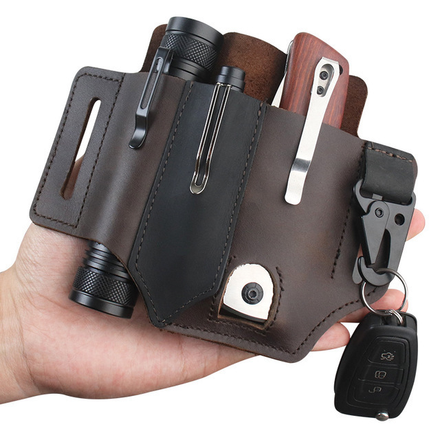 Pochette à outils EDC en cuir, - Edc Carry Flashlight avis et prix