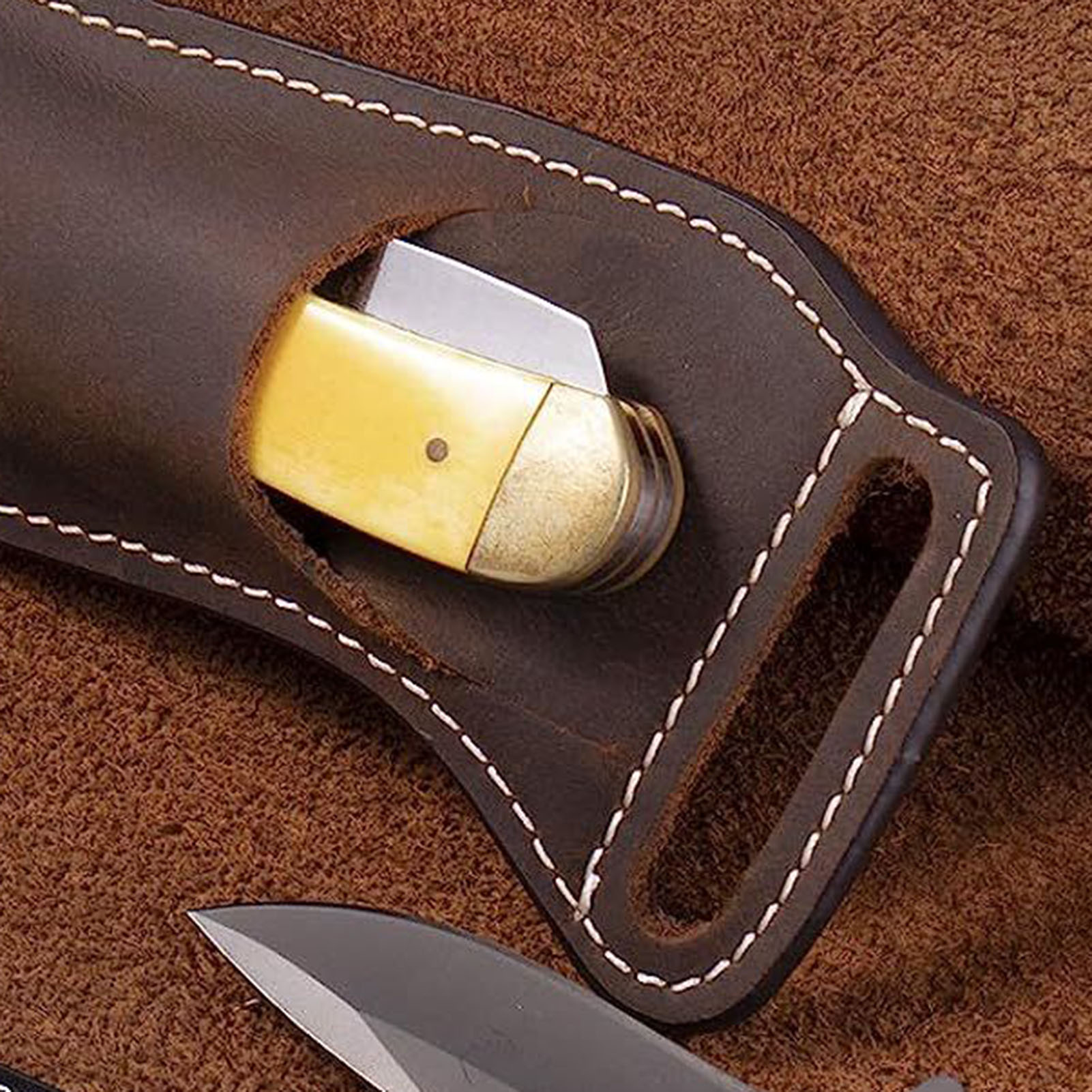 Sac de ceinture en cuir marron - Edc Carry Belt Leather avis et prix