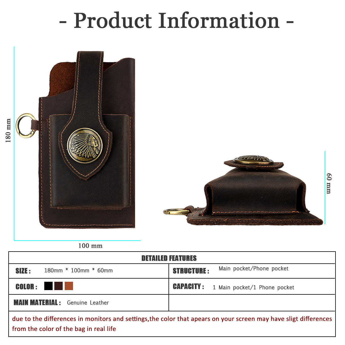 Étui pour téléphone à attacher - Edc Carry Belt Leather avis et prix